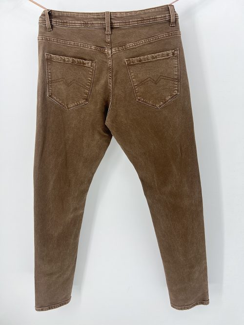 brown slim fit stretch denim jeans